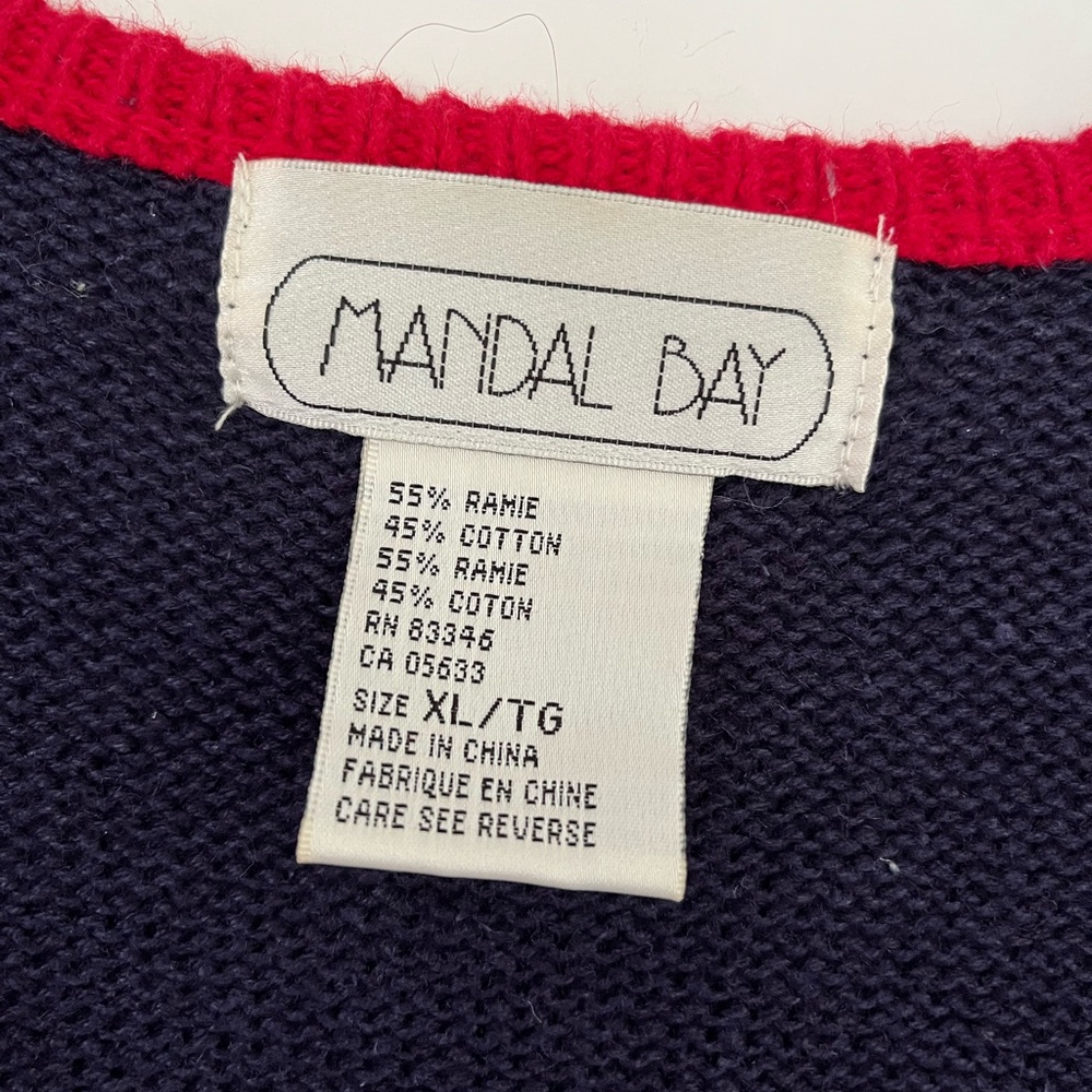 Vintage Mandal Bay 1980’s Sweater Vest Summer Cook Out Grilling Bbq Picnic Sz XL - Picture 3 of 13